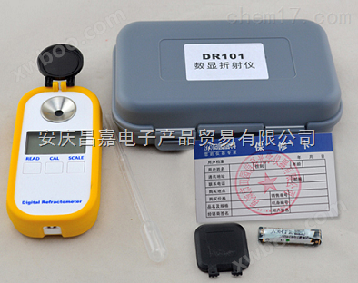 DR101数显折射仪 糖度计、浓度：0-50%、折射率：1.3330-1.4200nD
