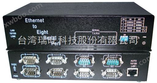 瑞旺串口服务器，以太网出2个隔离485/6个RS232串口服务器