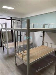 学生宿舍型材床50圆管双层铁床钢制铁架床厂